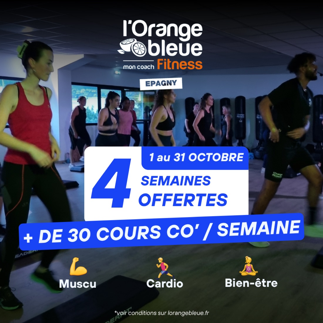 Cours collectif avec pictogrammes des familles d'activité